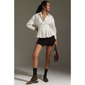 Anthropologie The Tobie Long-Sleeve Pleated Blouse by Exquise Size XL